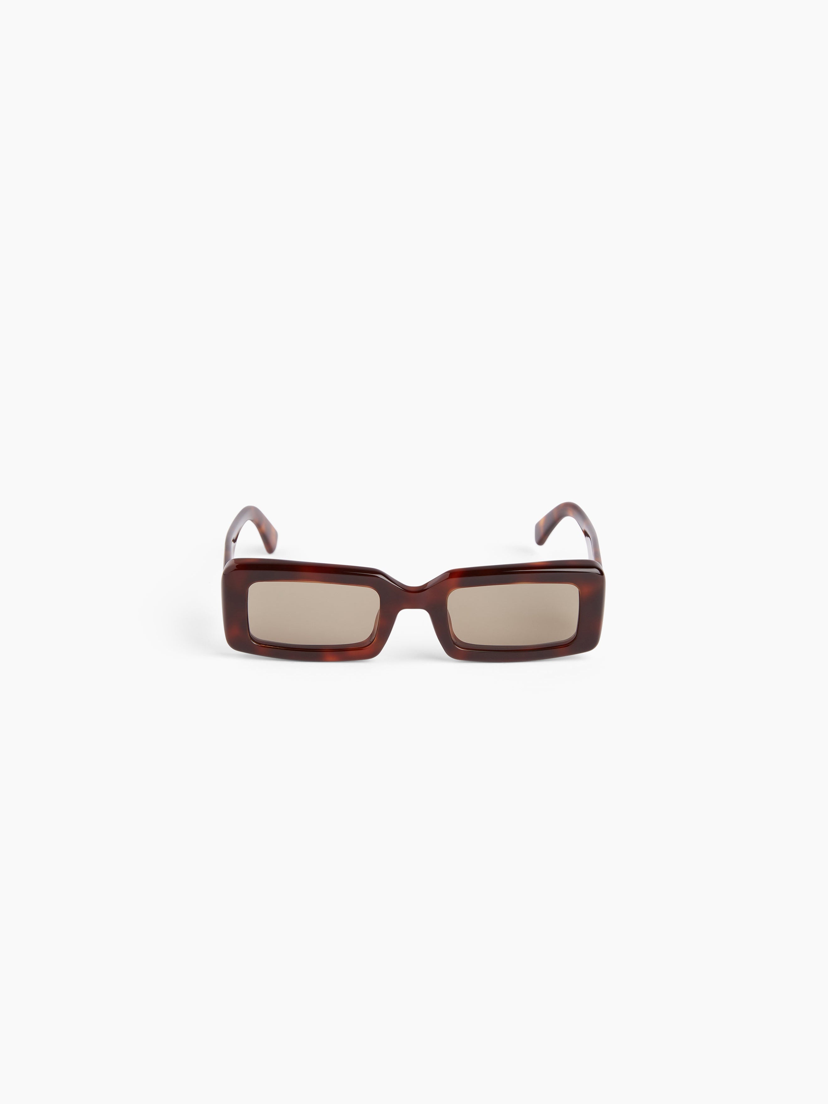 Waves rectangular shiny havana Sunglasses - 1
