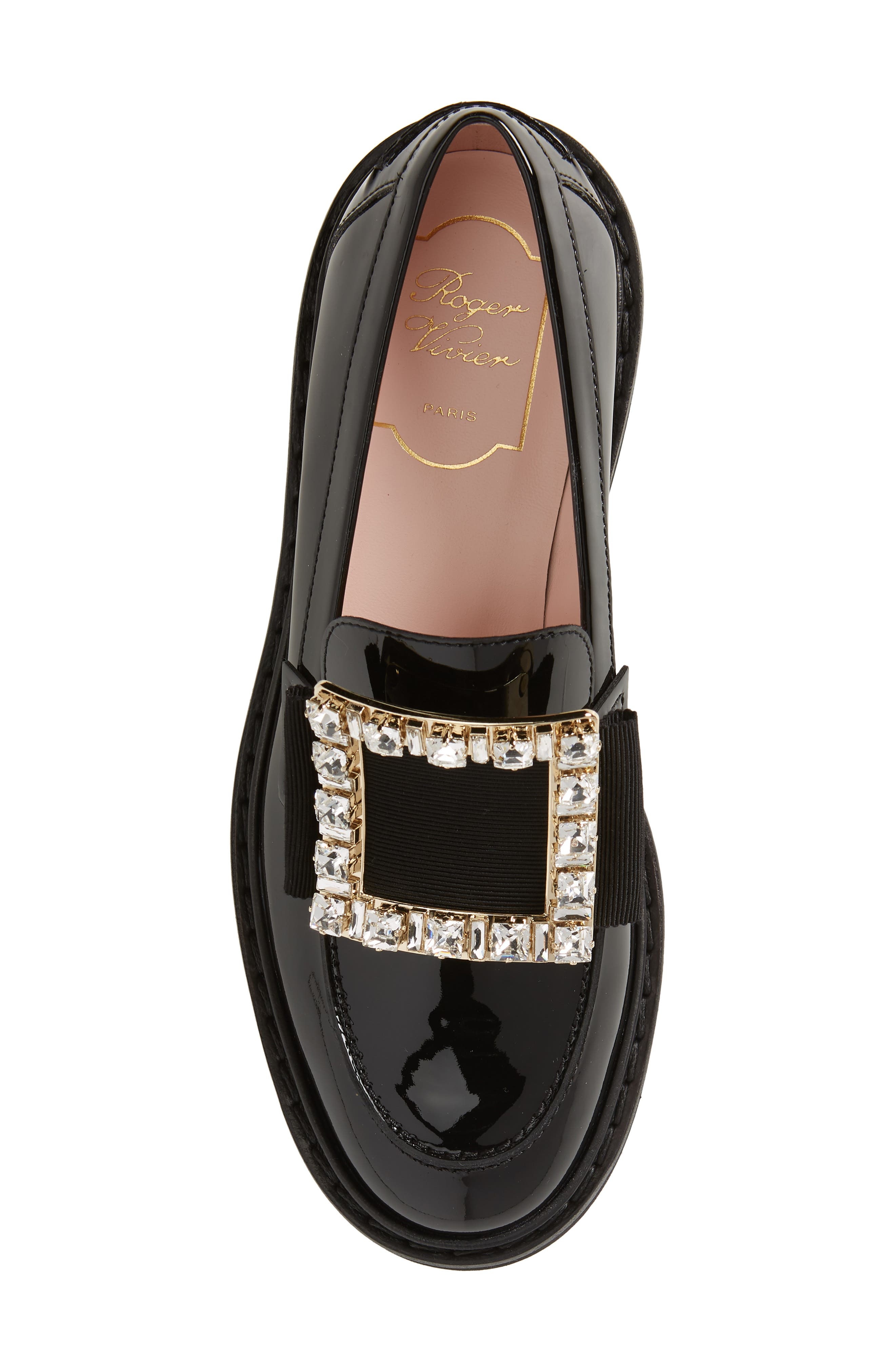 Roger Vivier Viv Rangers Crystal Buckle Loafer in Black/Crystal at Nordstrom - 5