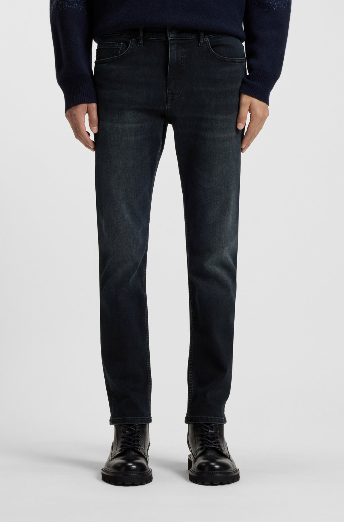 DELAWARE SLIM-FIT JEANS IN BLUE-BLACK SOFT-MOTION DENIM - 2