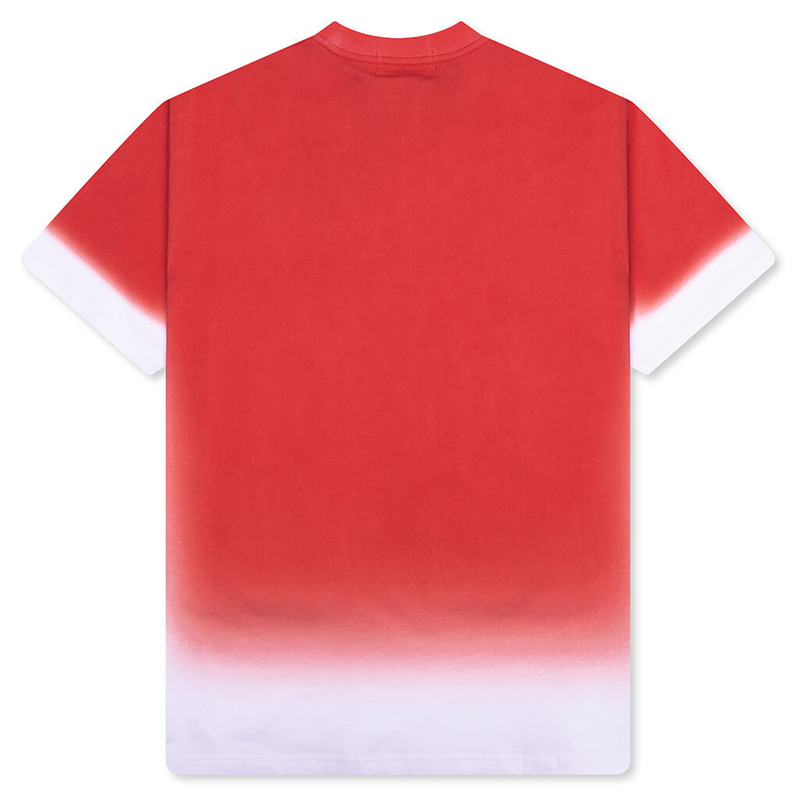 A BATHING APE® SPRAY PRINT BATHING APE LOGO RELAXED FIT TEE - RED outlook