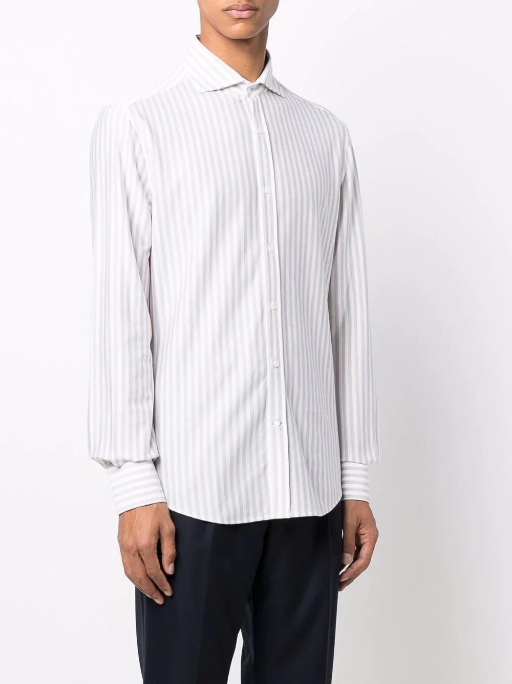 striped button-down shirt - 3