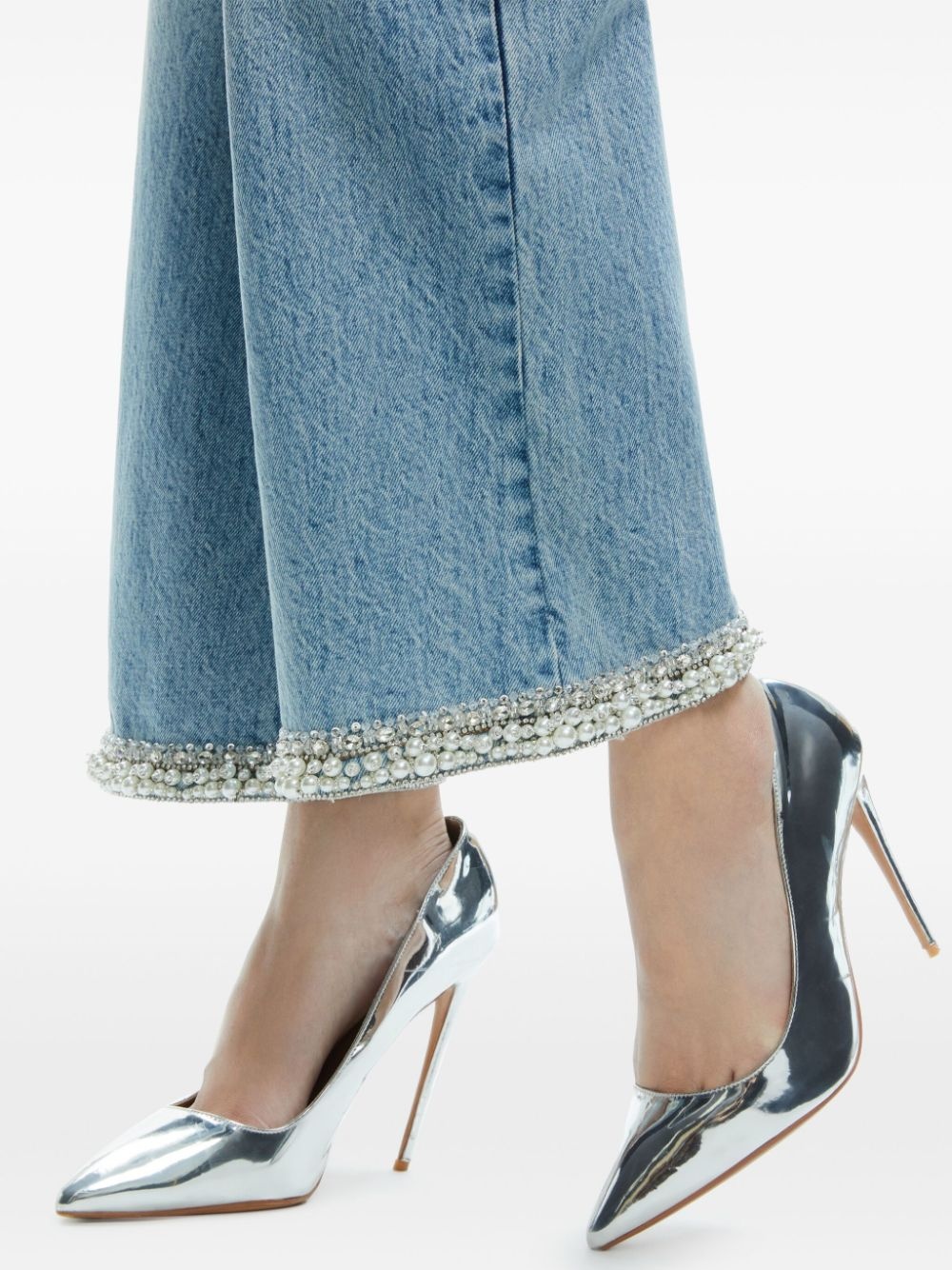Ora embellished wide-leg jeans - 6