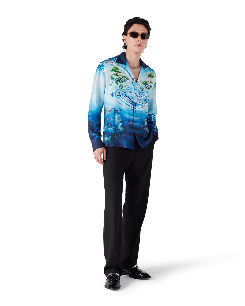 CASABLANCA Lost Atlantis Long Sleeve Silk Shirt outlook