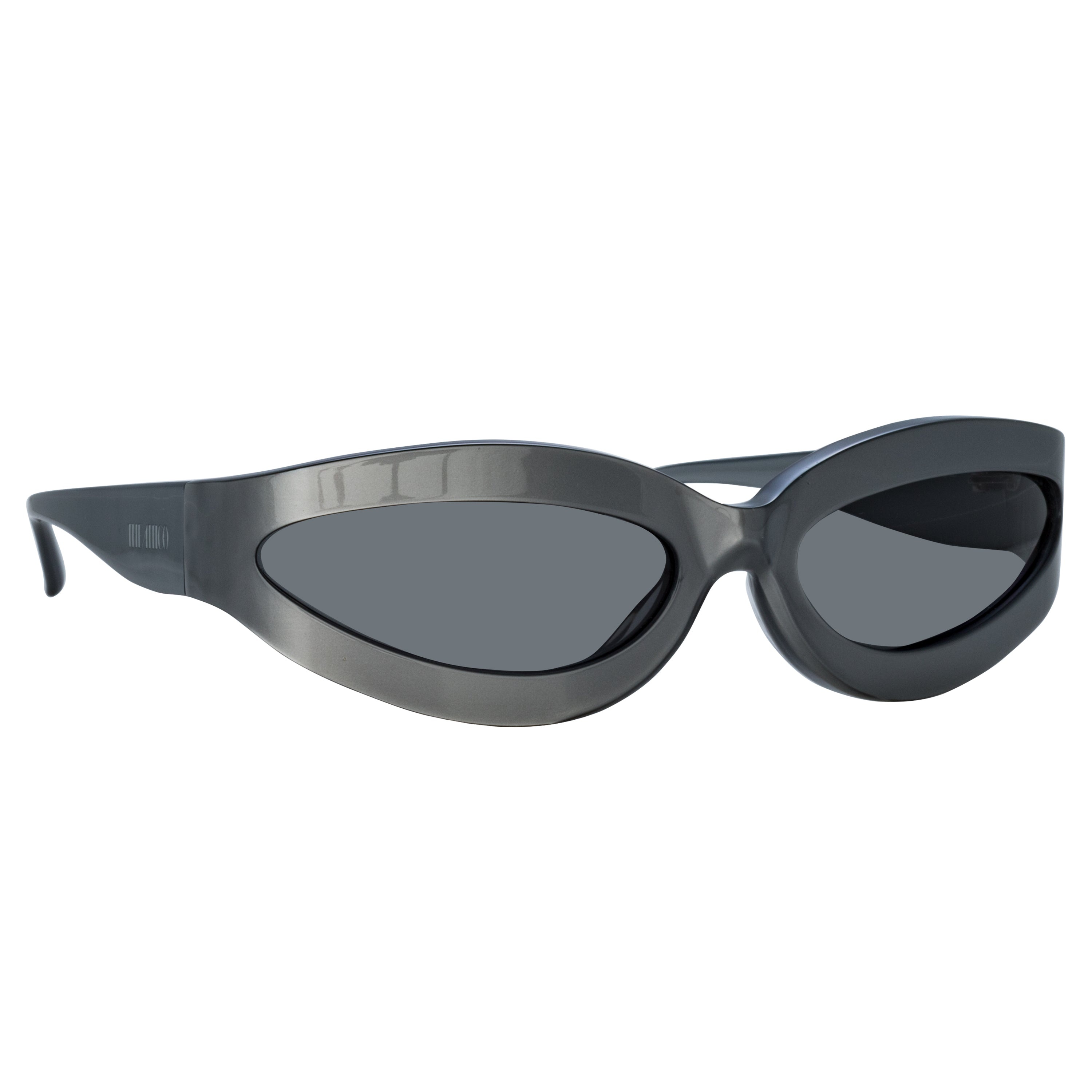 Agnes Wrap Sunglasses in Silver - 3