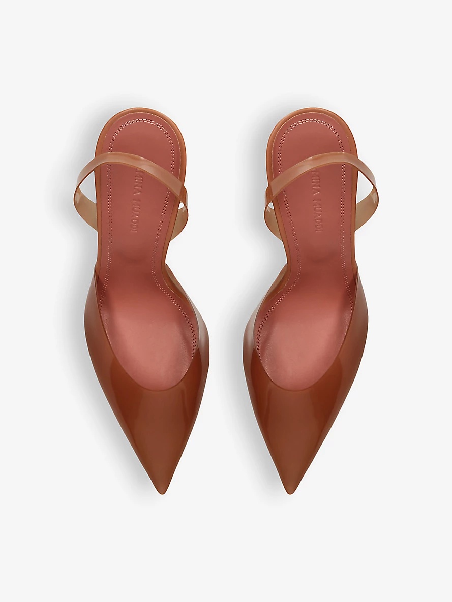 Holli Glass pointed-toe PVC slingback heels - 2
