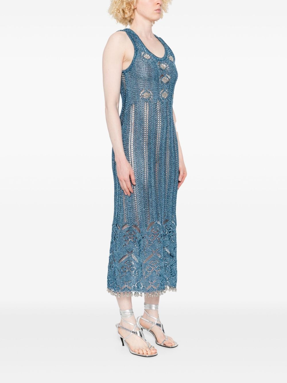 lurex-knit midi dress - 3