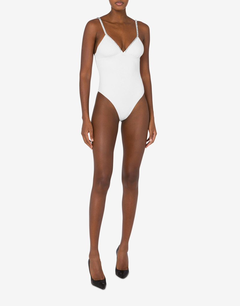 Moschino SWIMSUIT SHINY SILVER LOGO outlook