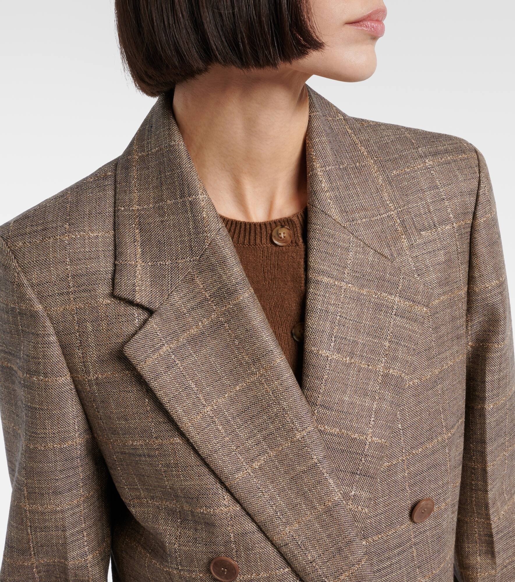 Castel checked wool-blend blazer - 4