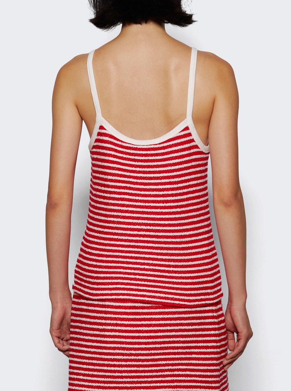 Serif Logo Striped Terry Tank Fire Red Stripes - 4