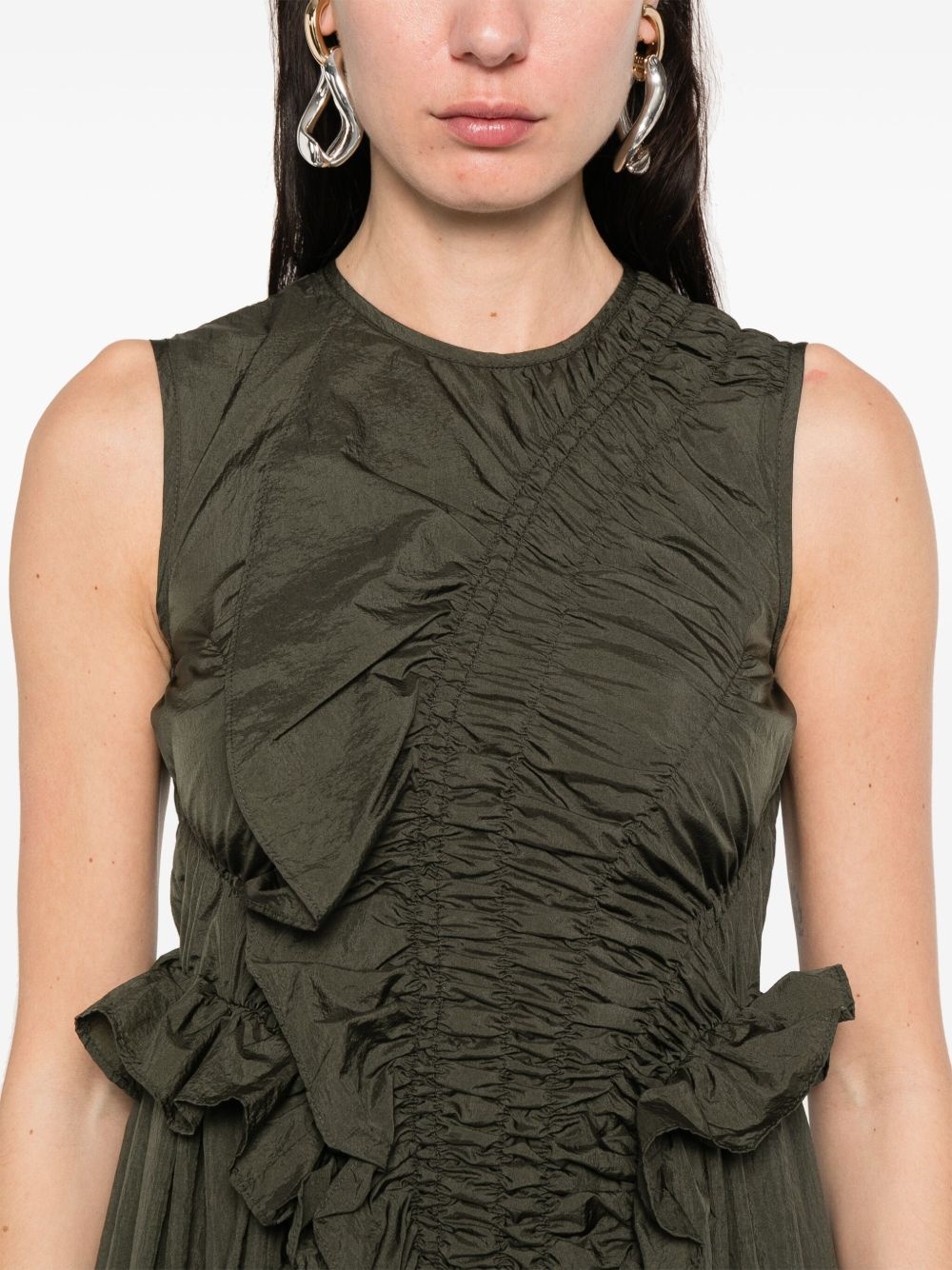 ruched-detailed midi dress - 5