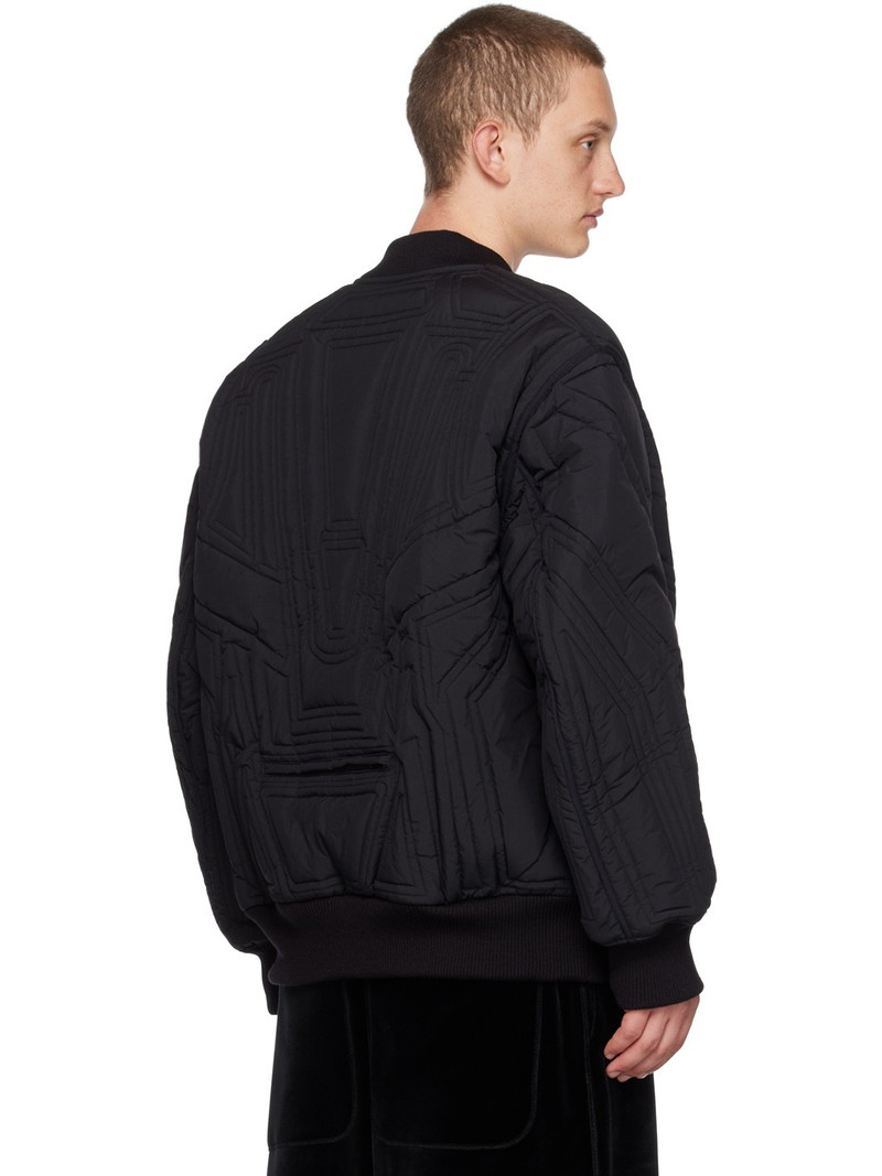 Black Quilted Bomber Jacket 3
