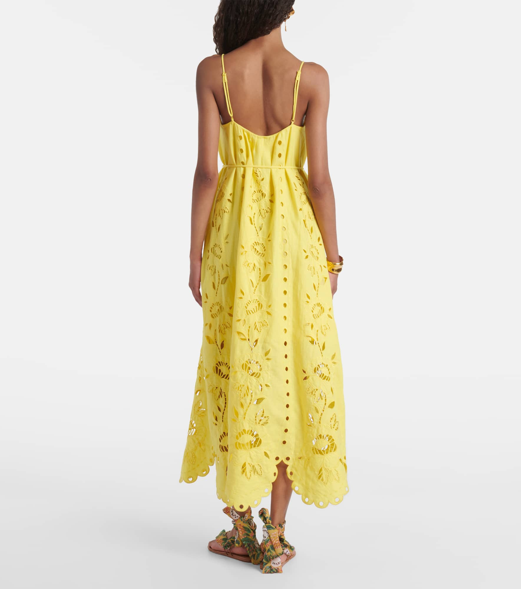 Richelieu linen-blend maxi dress - 3