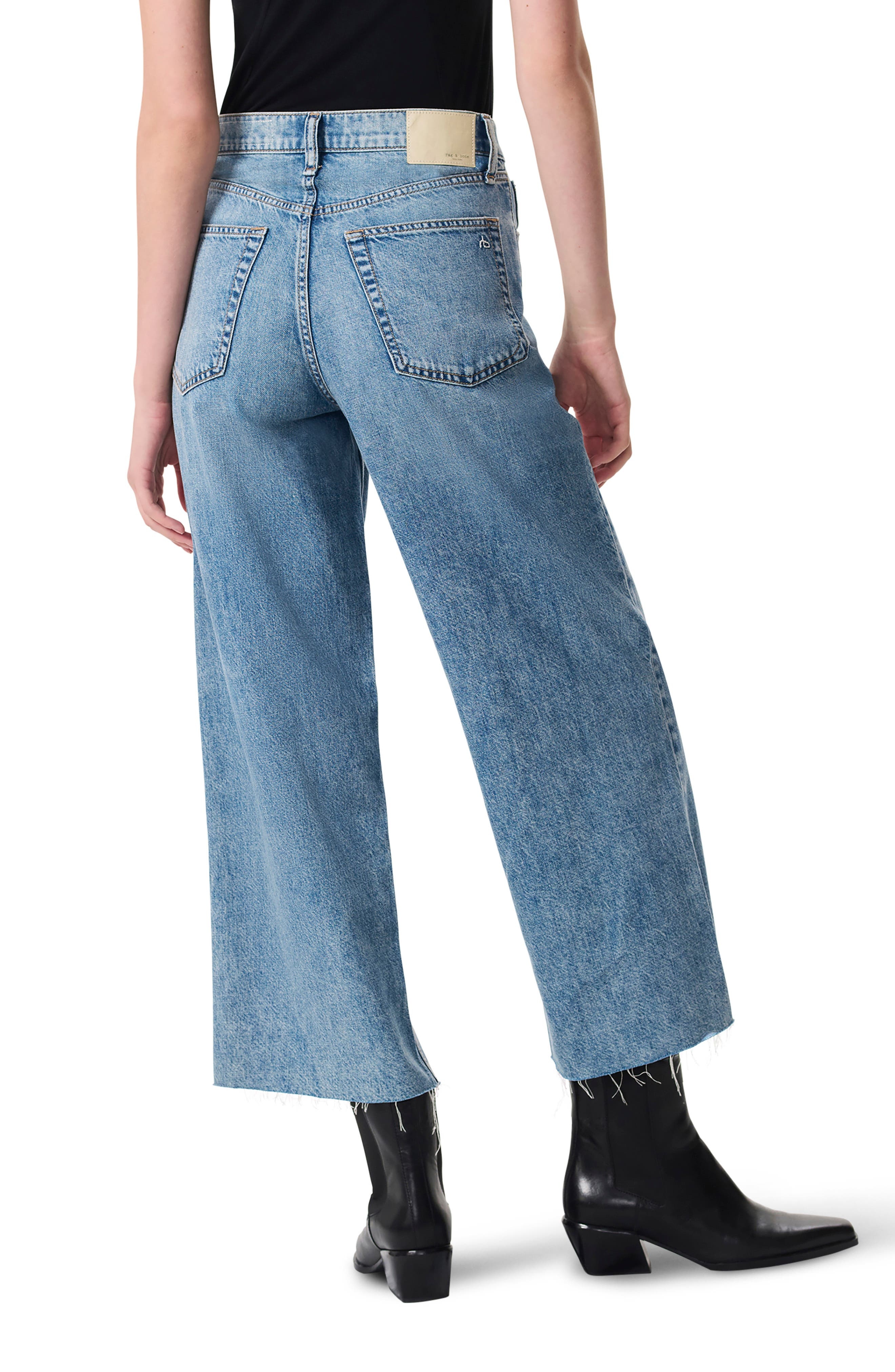 rag & bone Featherweight Andi High Waist Ankle Wide Leg Jeans in Beacon at Nordstrom - 2