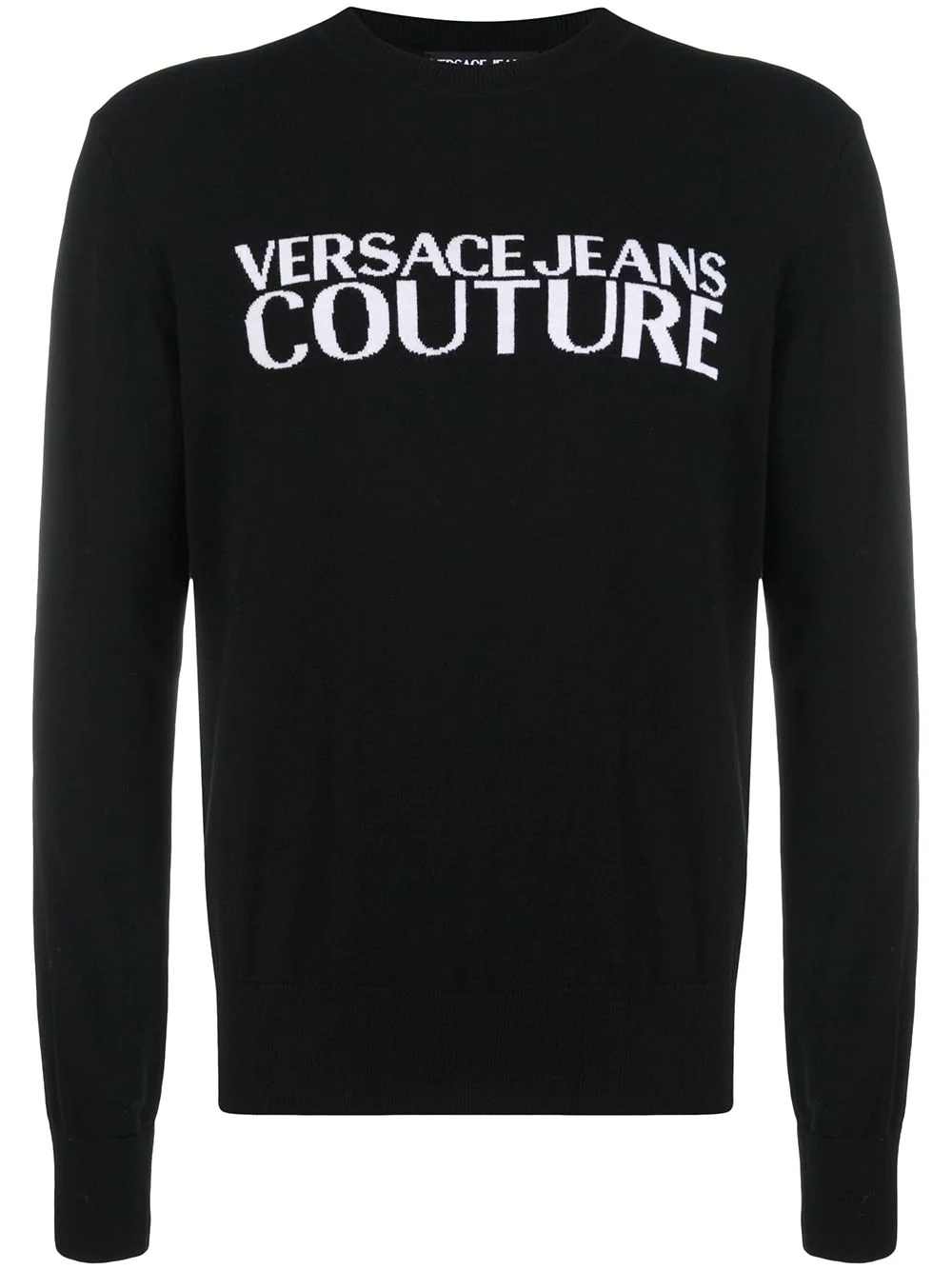 logo-embroidered fine knit jumper - 1