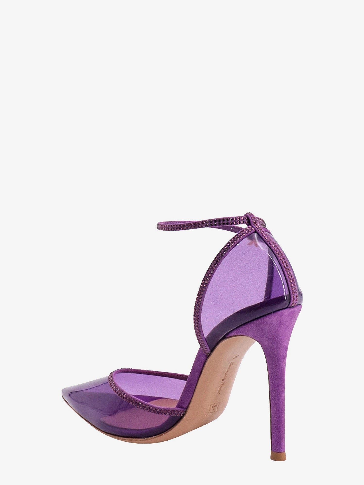 Gianvito Rossi Pvc Décolleté With Rhinestone Profiles - 3