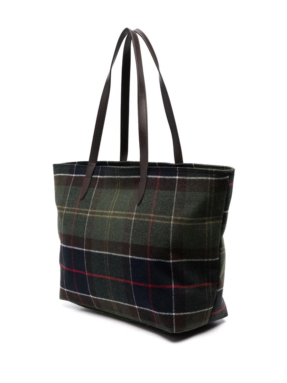 tartan-check print tote bag - 3