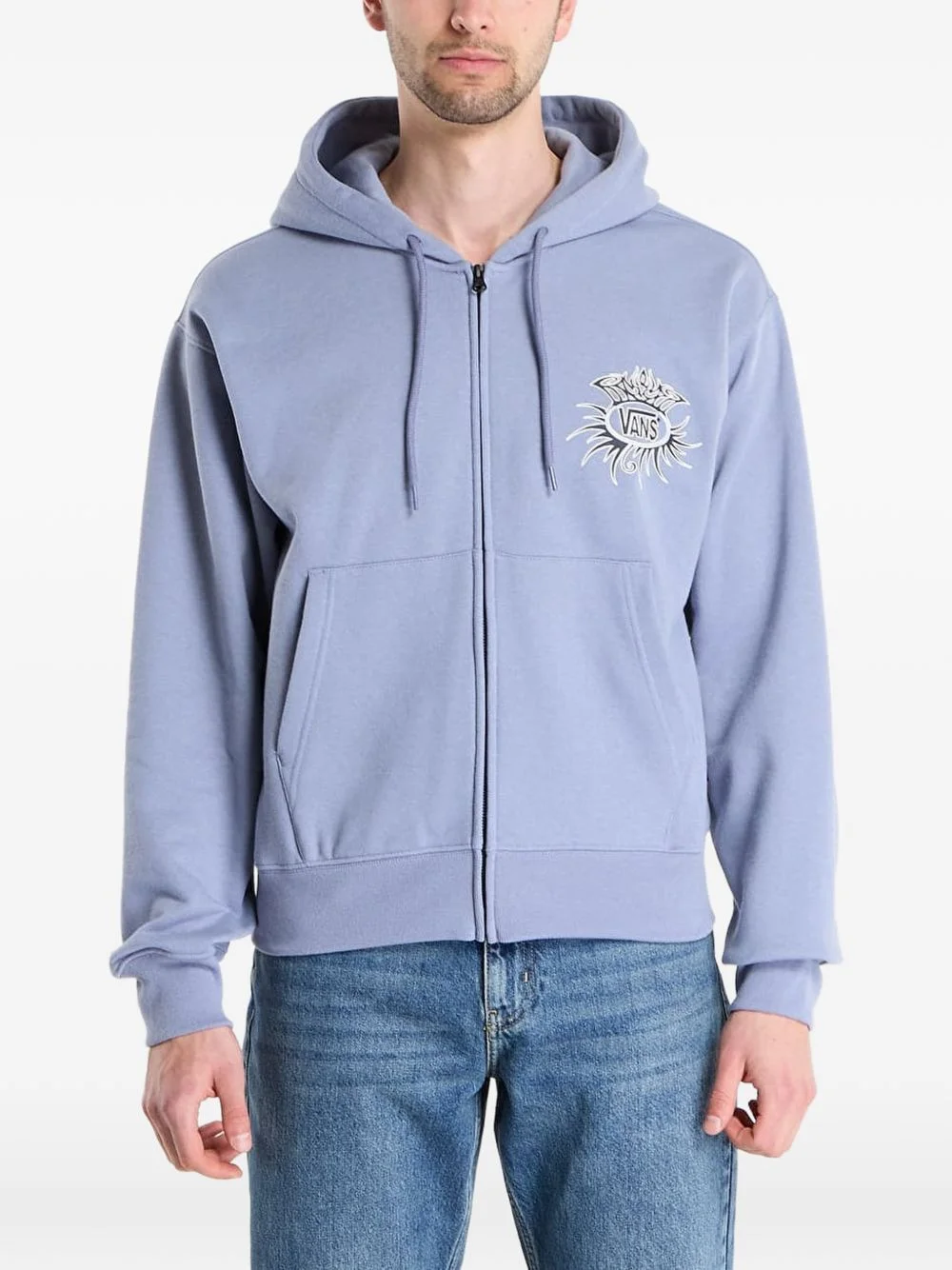 logo-print zip-up hoodie - 1