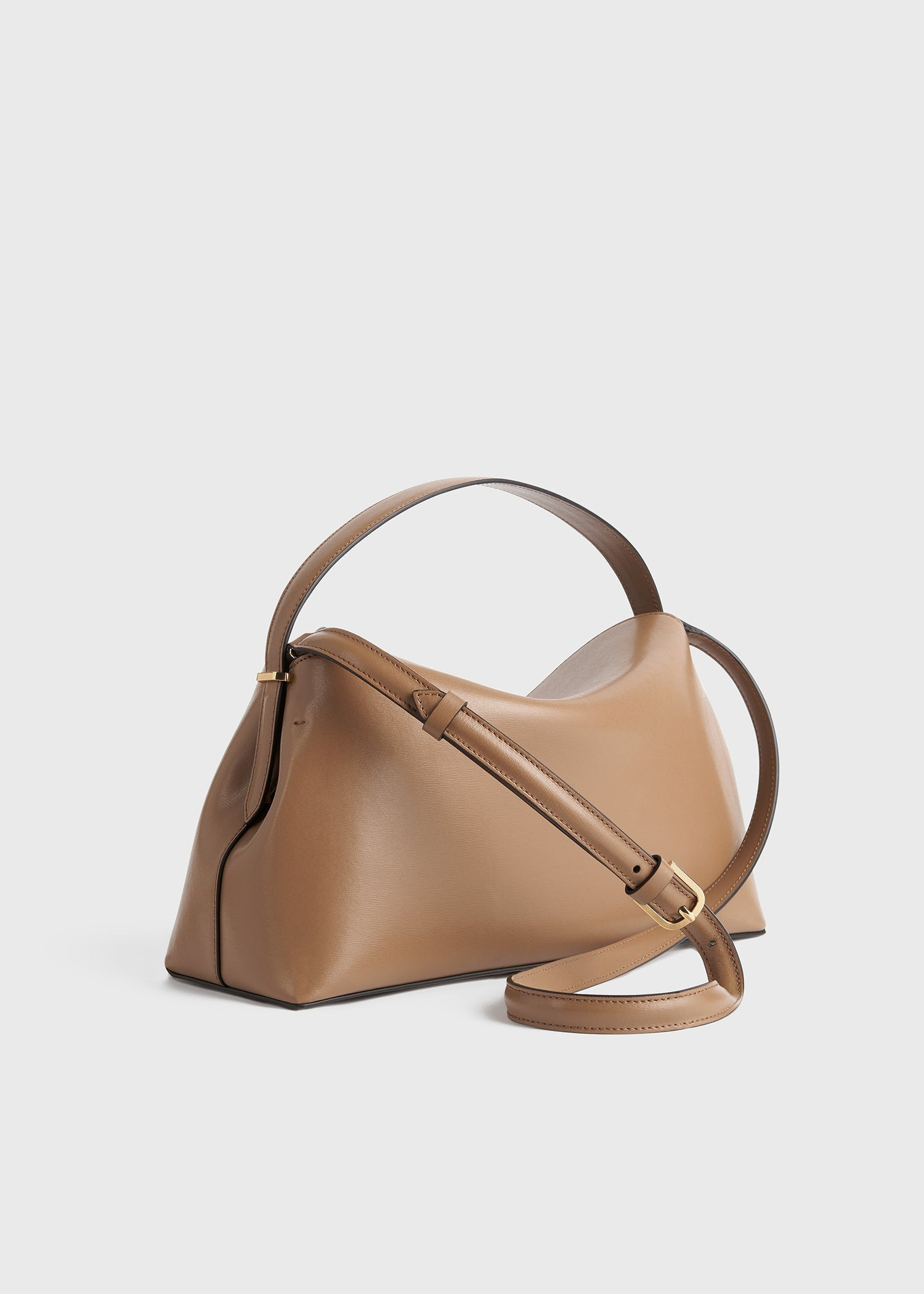 T-Lock leather top handle camel - 4