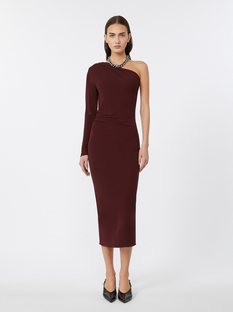 Max Mara GARGANO Jersey one-shoulder dress outlook