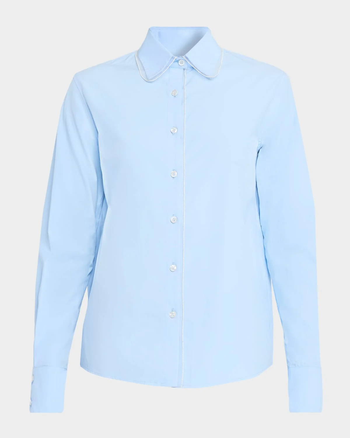 Tulle-Trim Cotton Poplin Shirt - 1