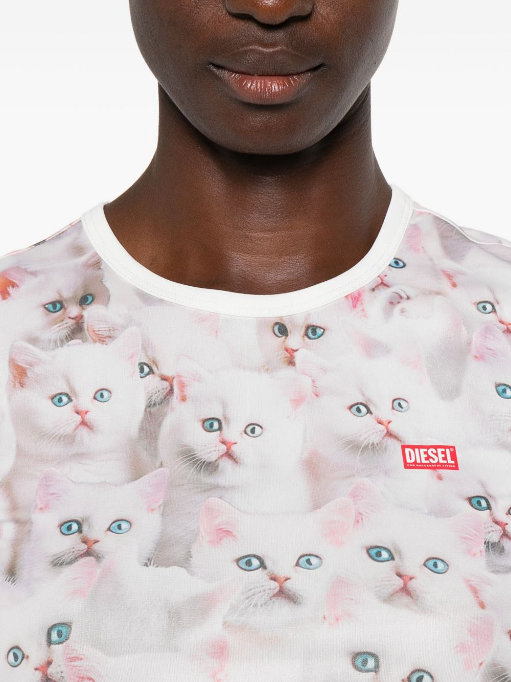 all-over cat-print short-sleeved T-shirt - 5