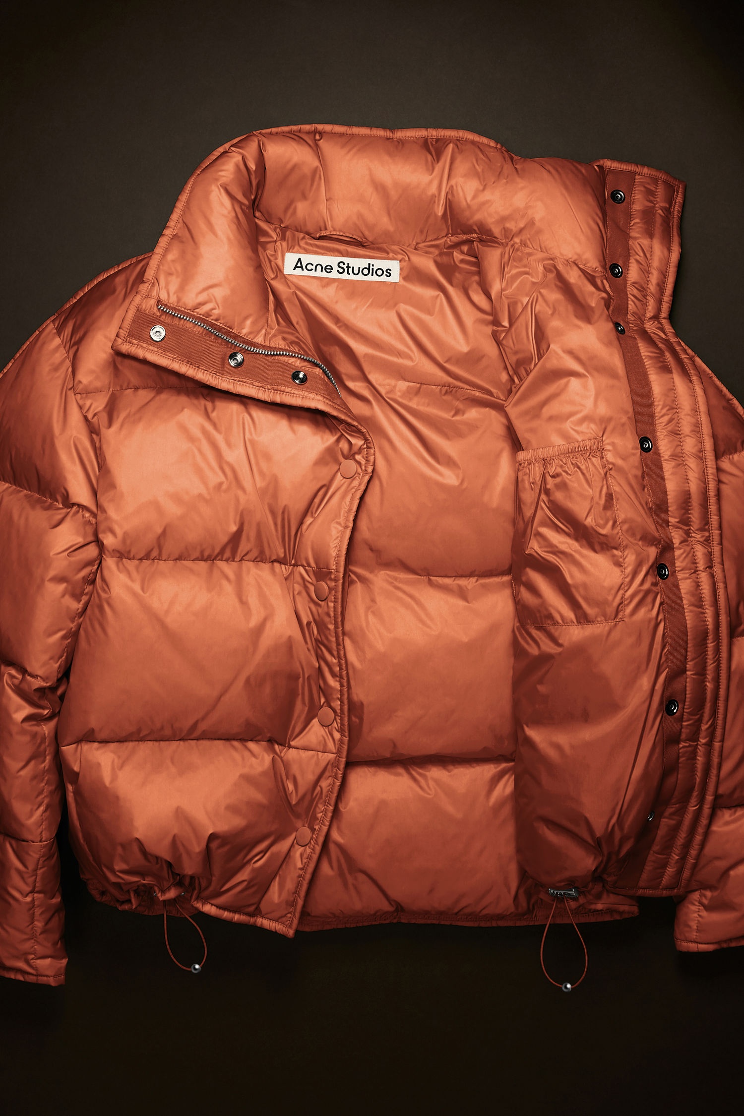 Cropped down jacket rust orange - 7