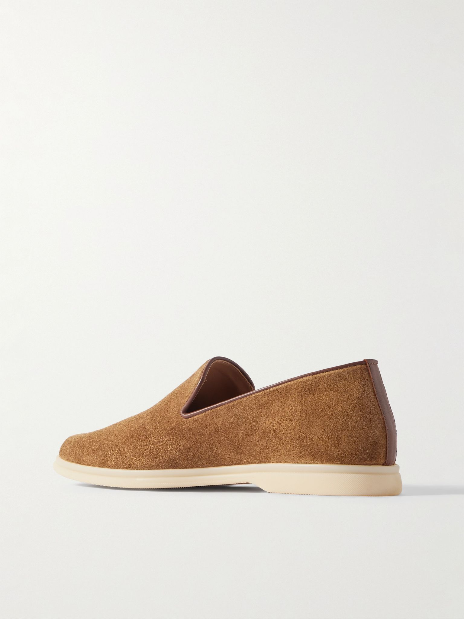 Mod Mare Leather-Trimmed Suede Loafers Brown - 4
