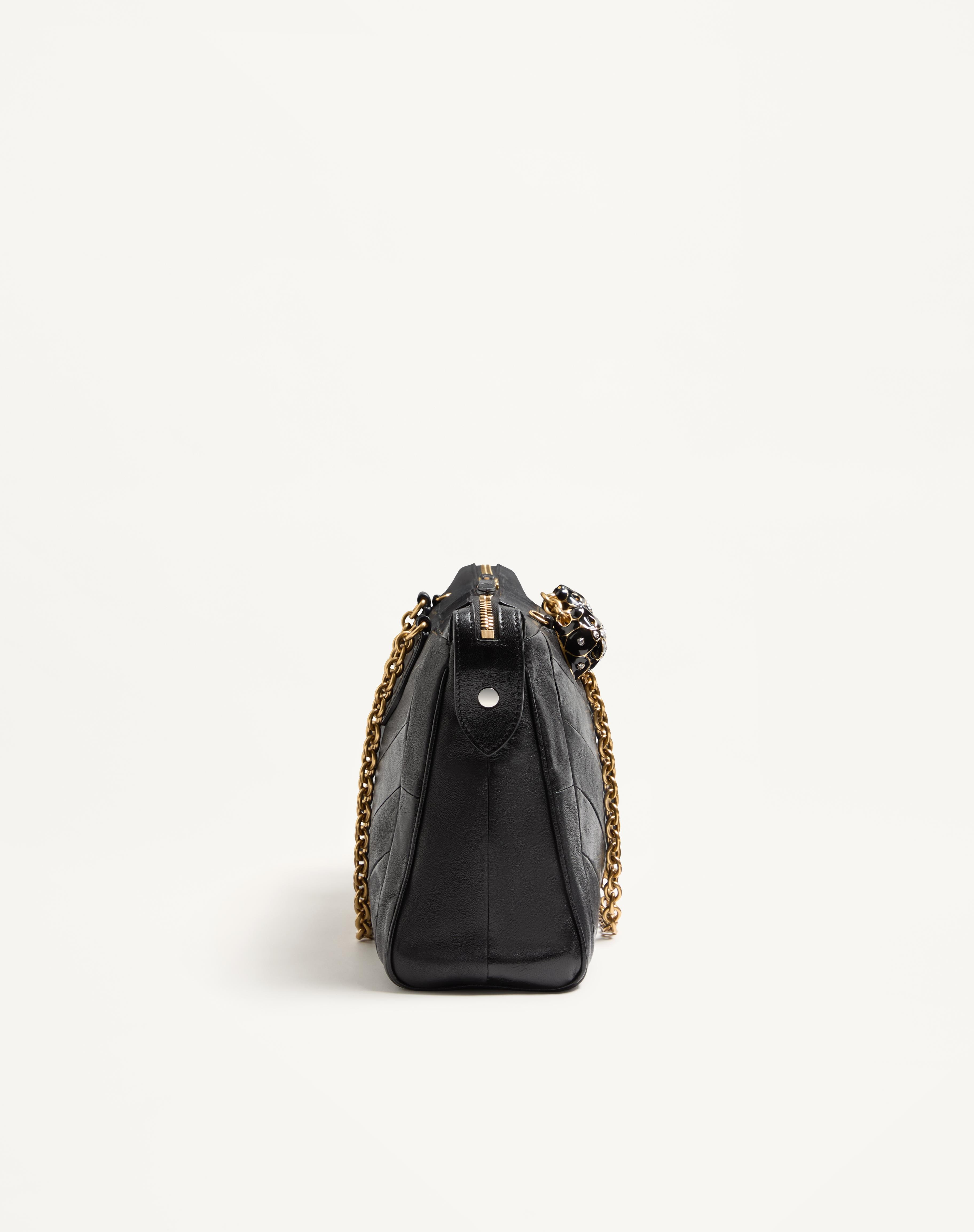 VALENTINO GARAVANI PANTHEA SHOULDER BAG IN NAPPA LEATHER WITH CHEVRON PATTERN - 4