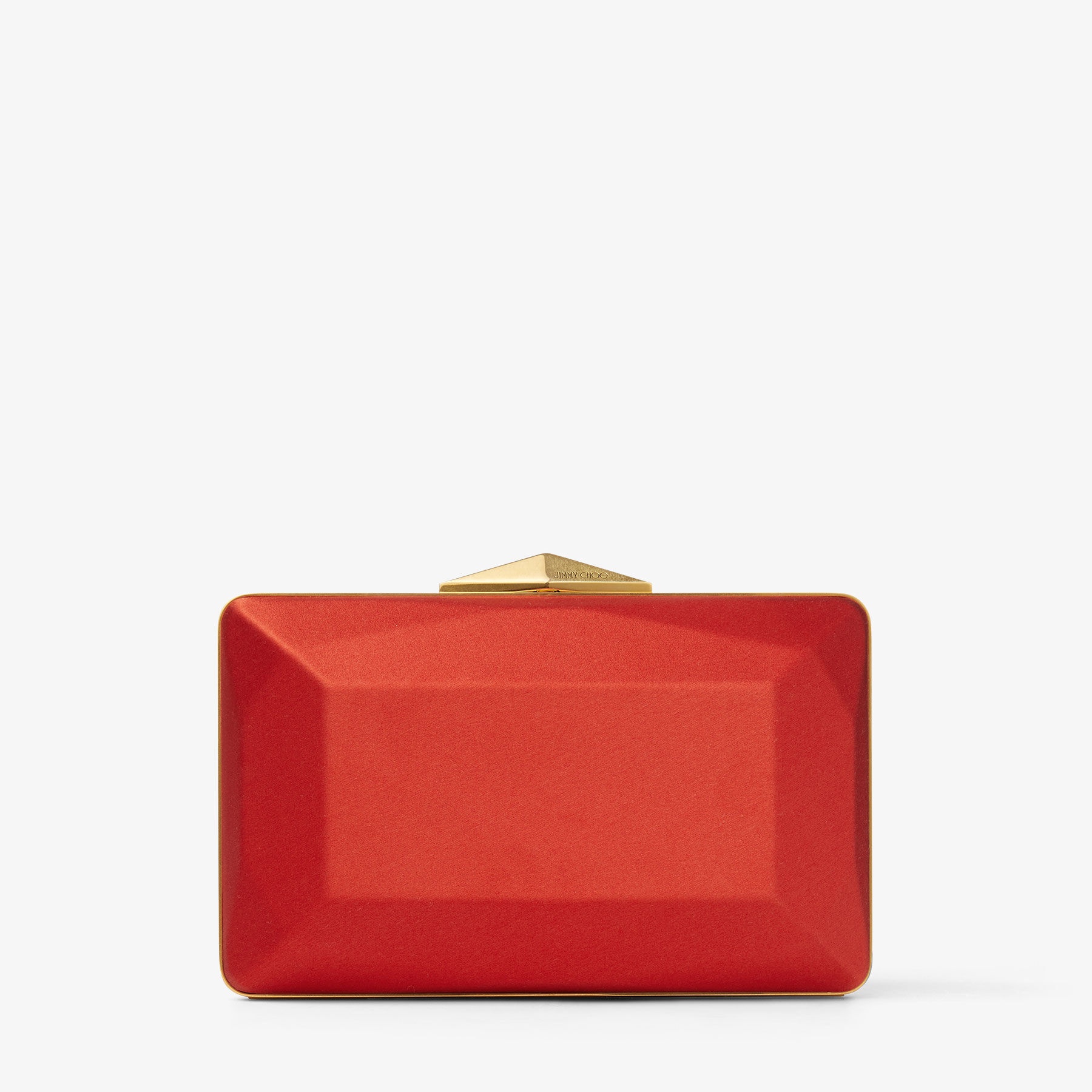 Diamond Box Clutch
Fuchsia and Paprika Satin Box Clutch Bag - 1