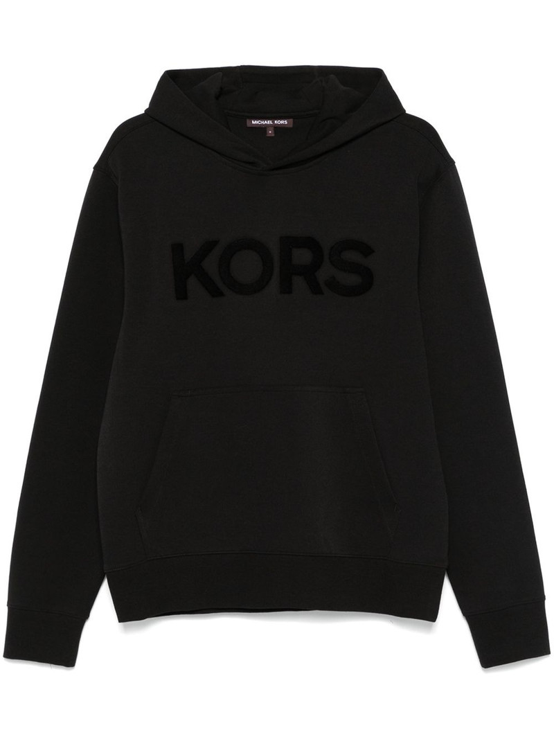 tufted-logo hoodie 1