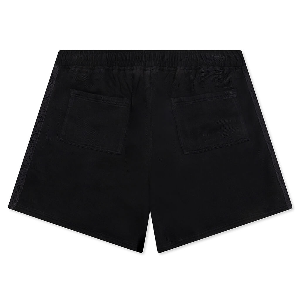 KNITTED PANEL SHORTS - BLACK - 2