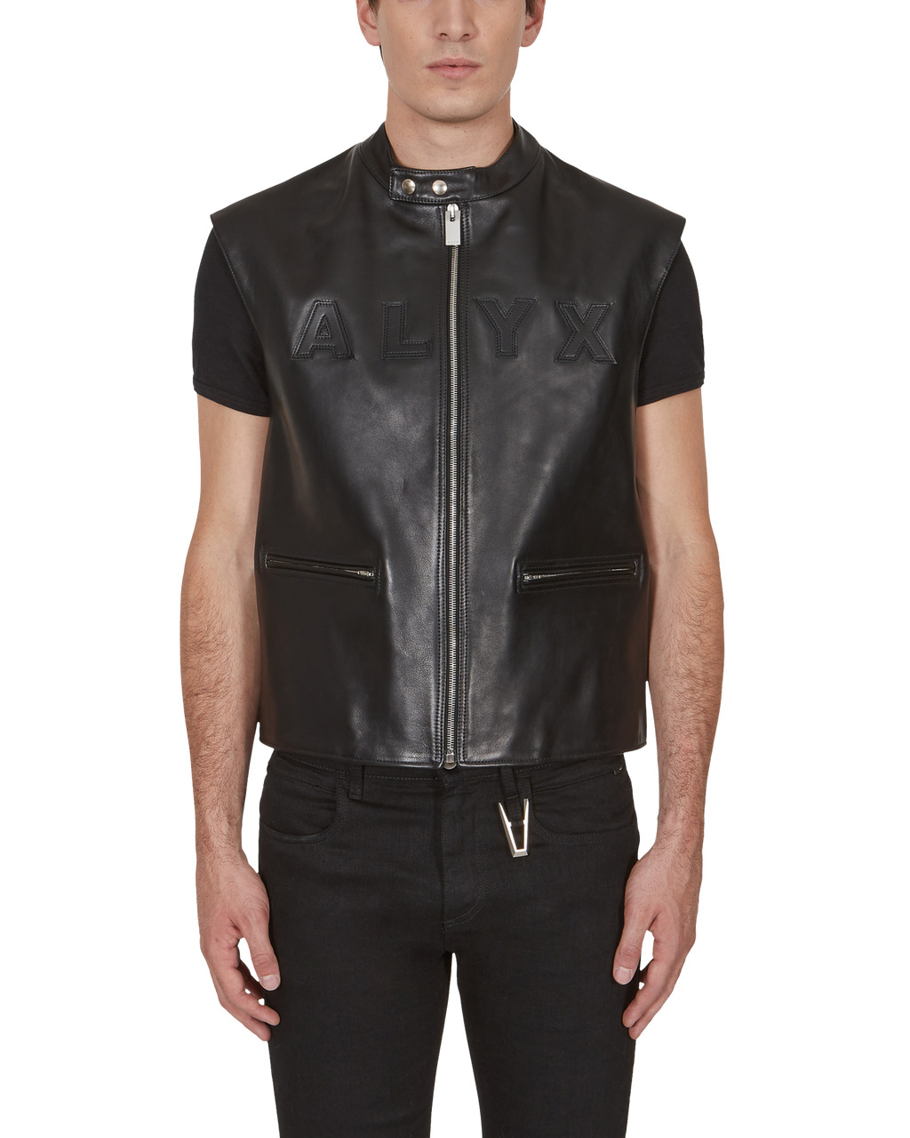 LEATHER LOGO RACER VEST - 2