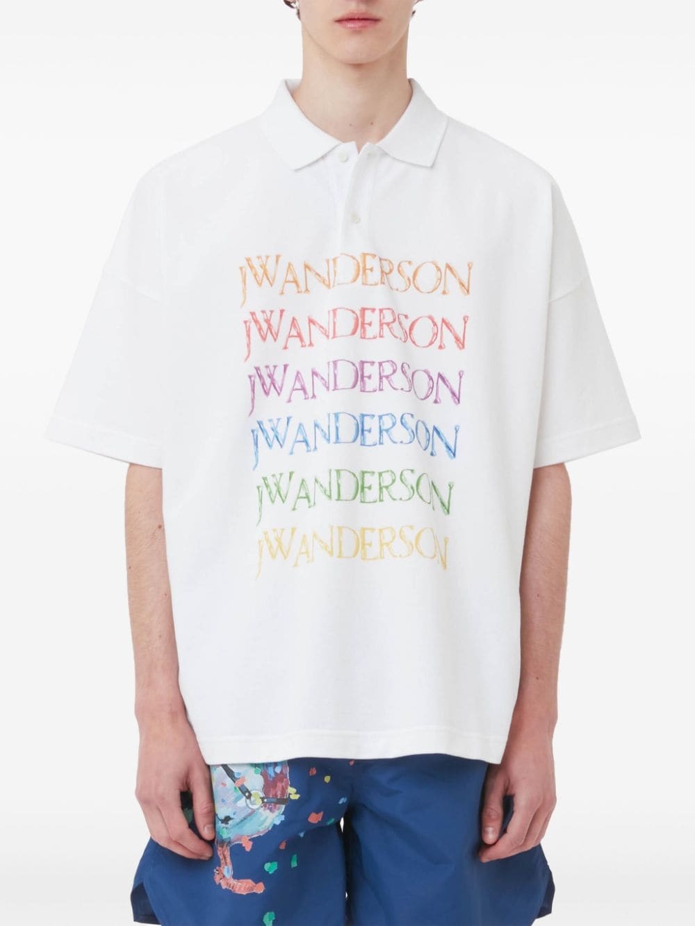 logo-print cotton polo shirt - 4