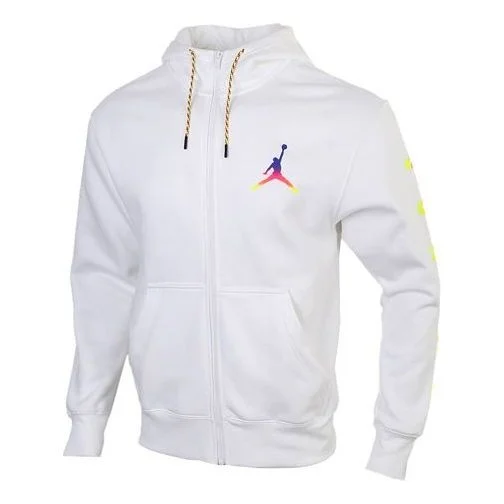 Air Jordan Sports Fleece Lined Hooded Jacket Men's White CU9123-100 - 1