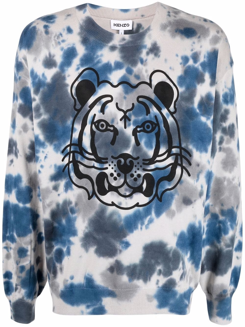 Tiger Head-print crew neck sweatshirt - 1