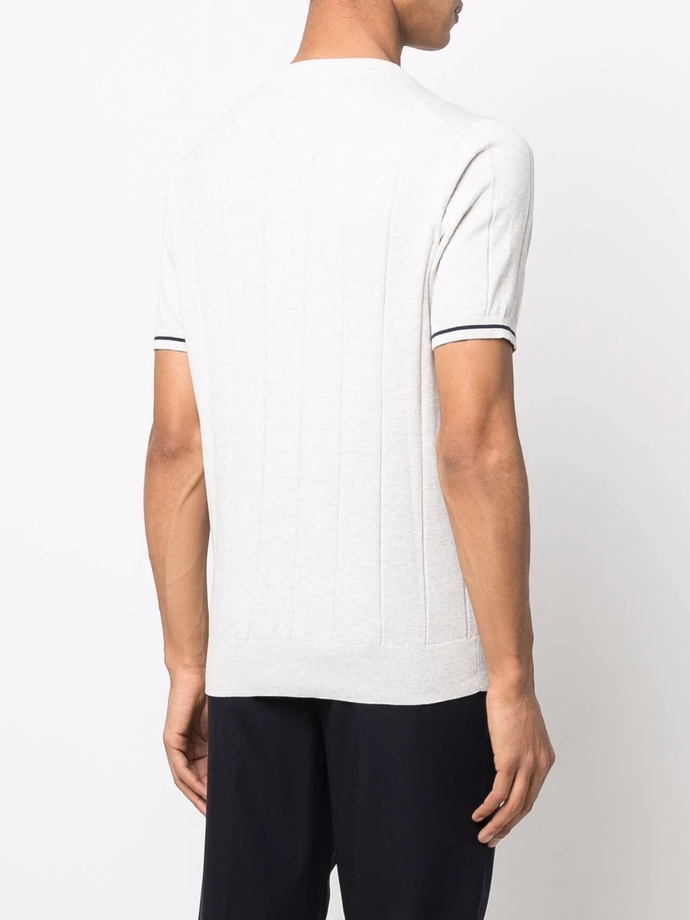 ribbed-knit cotton T-shirt - 4