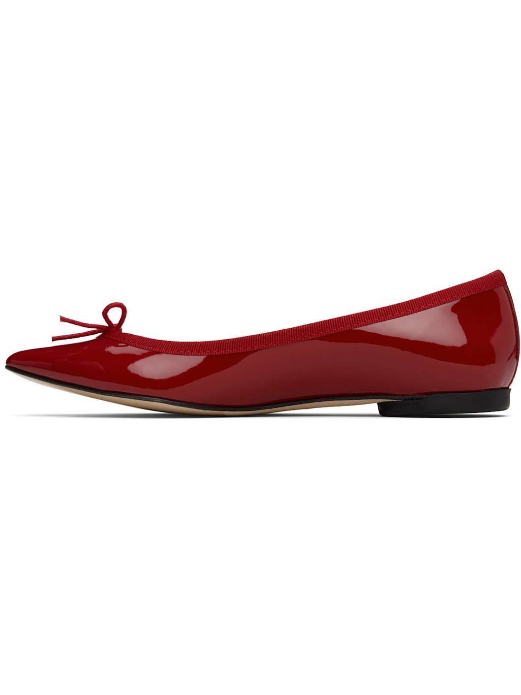 Red Brigitte Pointy Toe Ballerina Flats - 3