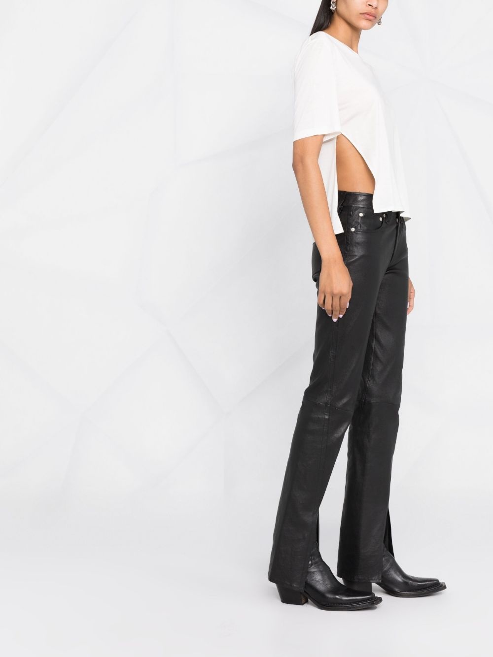 side slit T-shirt - 4