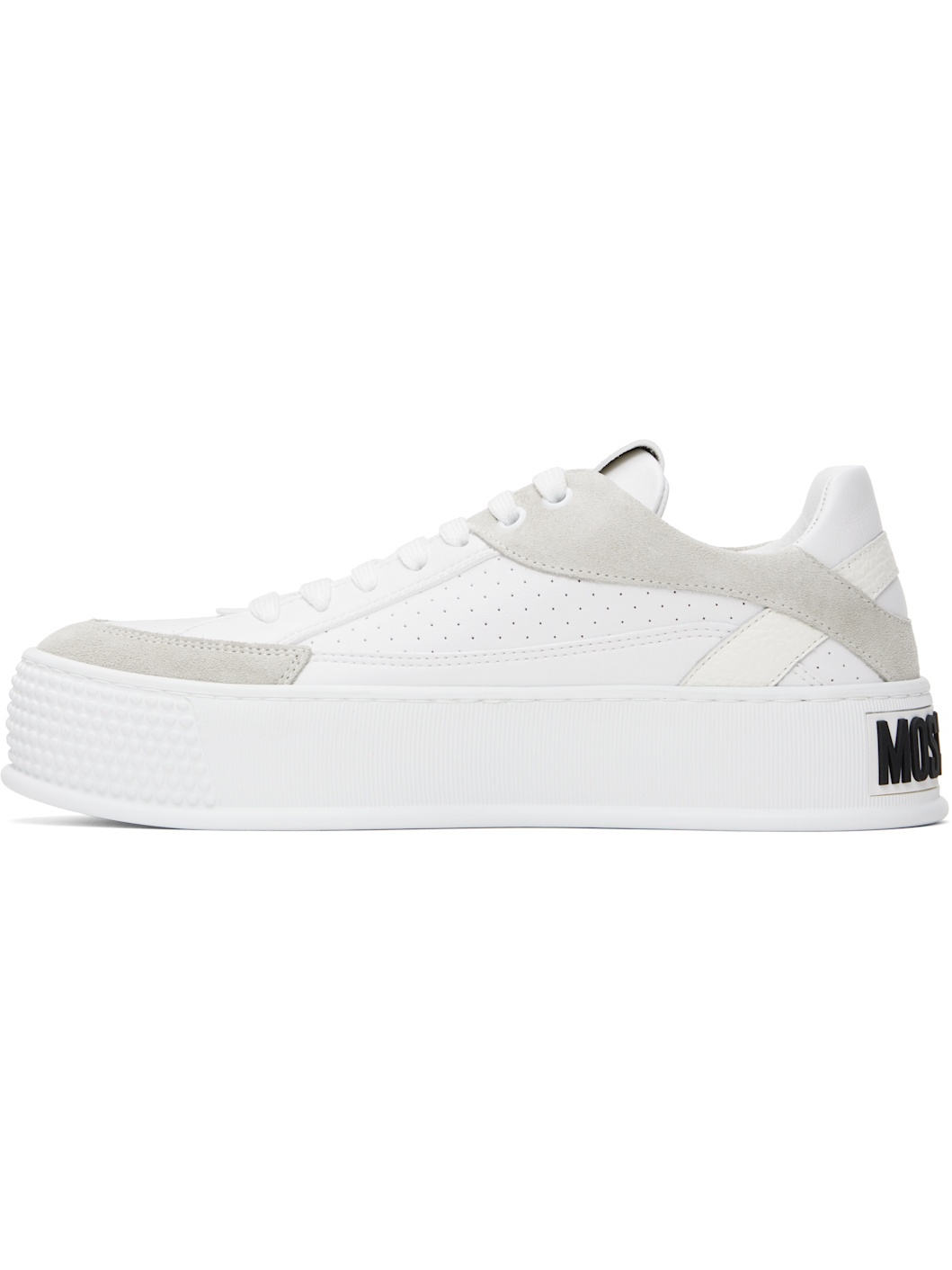 White & Gray Bumps & Stripes Sneakers - 3