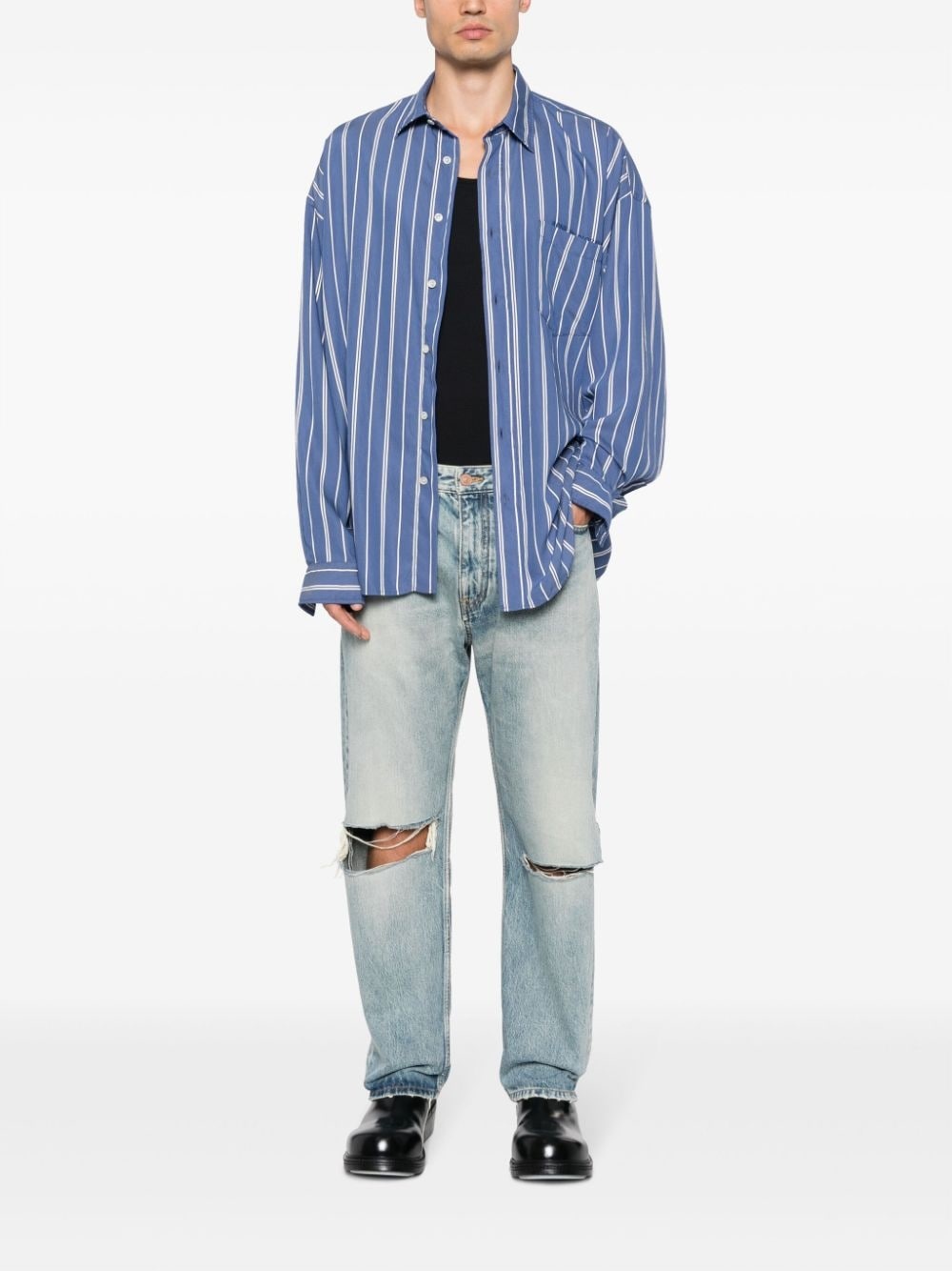 distressed low-rise wide-leg jeans - 2