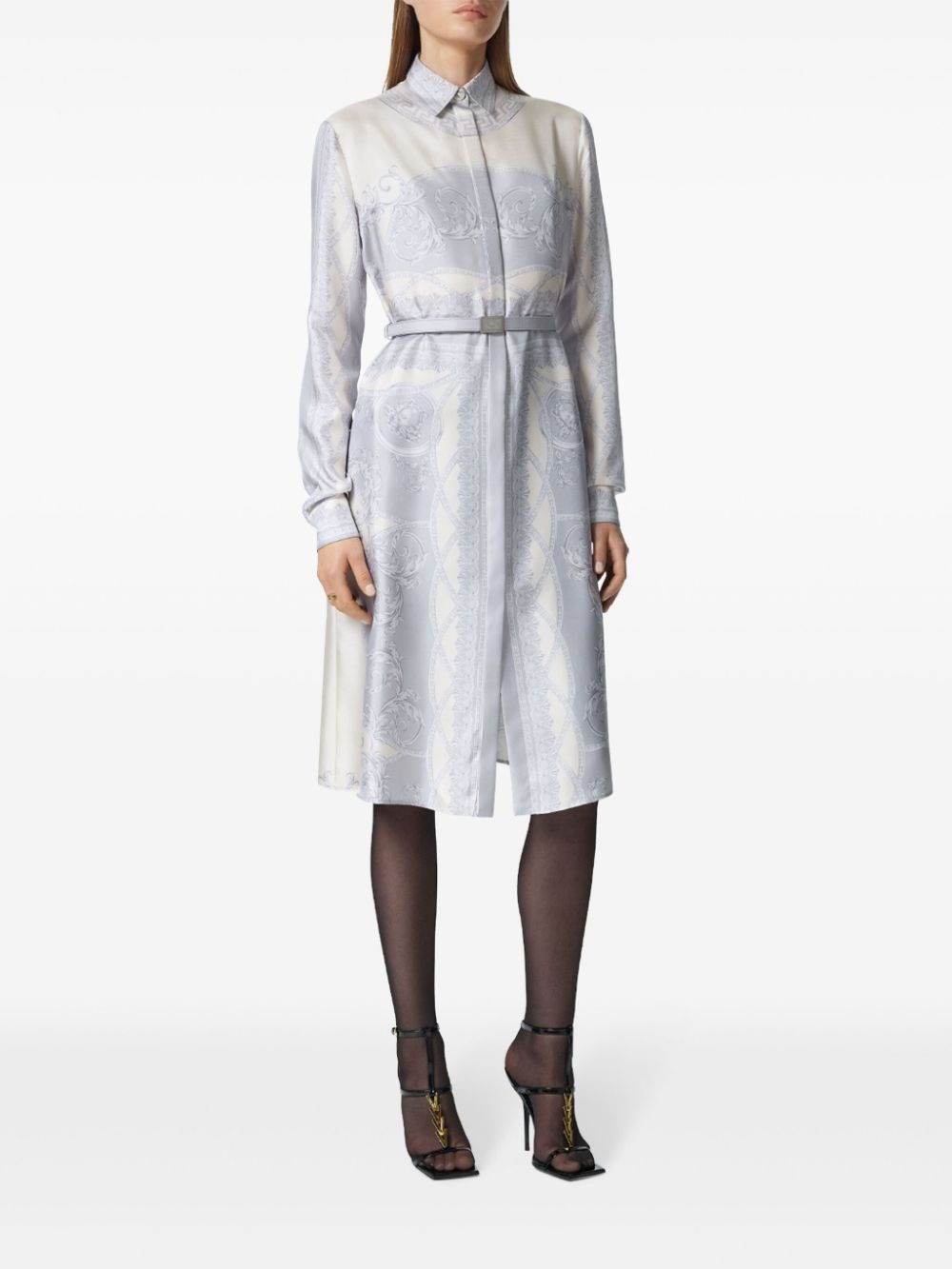 Barocco-print shirt dress - 3