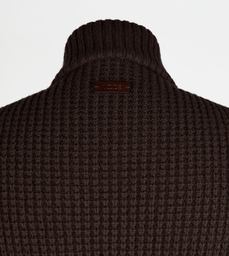 Tod's BI-MATERIAL SHORT JACKET - BROWN outlook