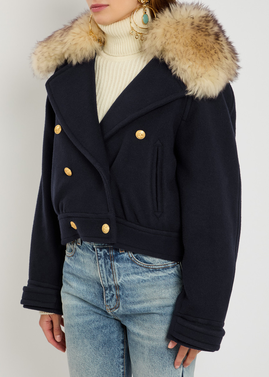 Chloe Fur-embellished Wool-bend Coat - 2