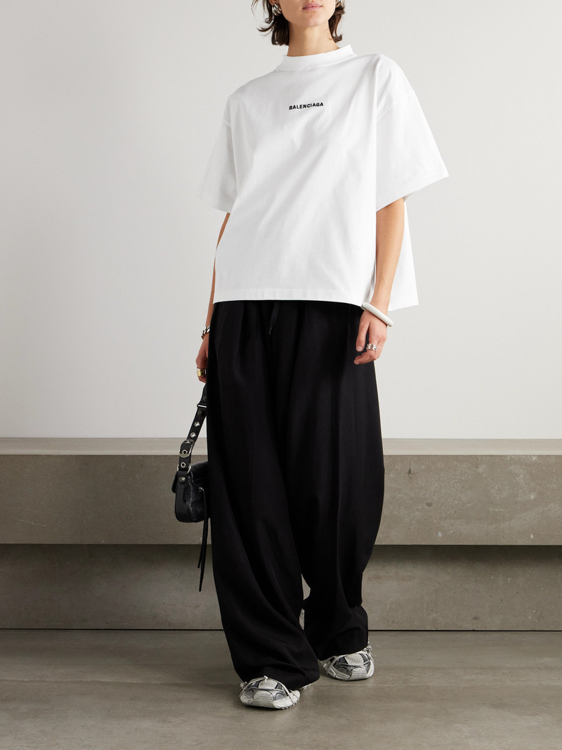 BALENCIAGA Embroidered Cotton-jersey T-shirt outlook