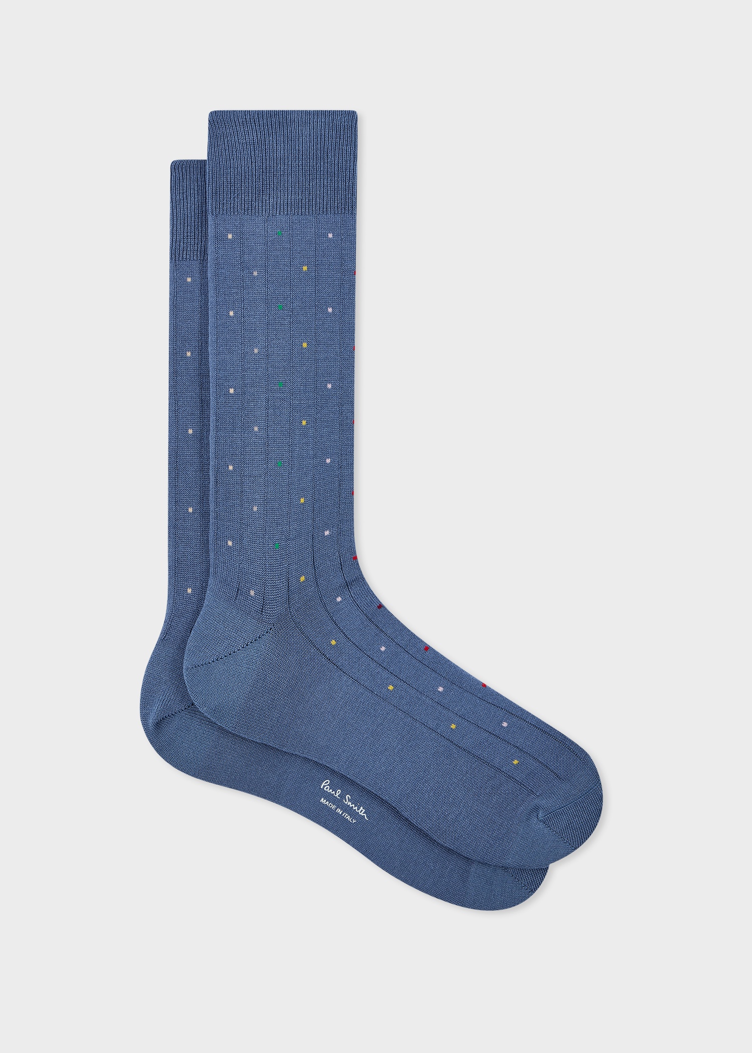 Blue Cotton-Blend Multi Colour Polka Dot Socks - 1