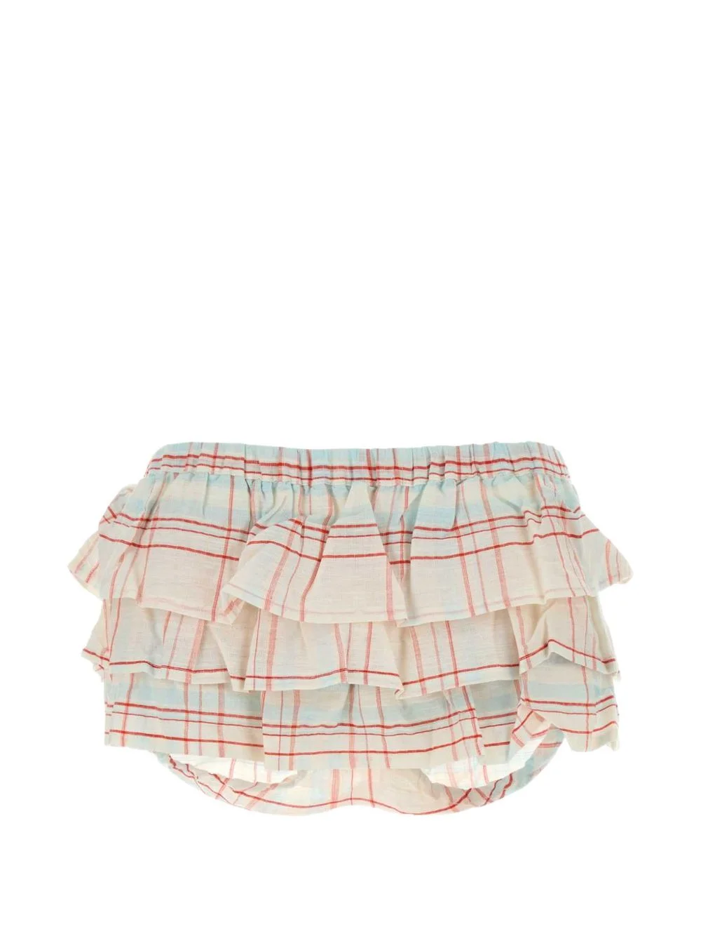 Jardin ruffled checked shorts - 1