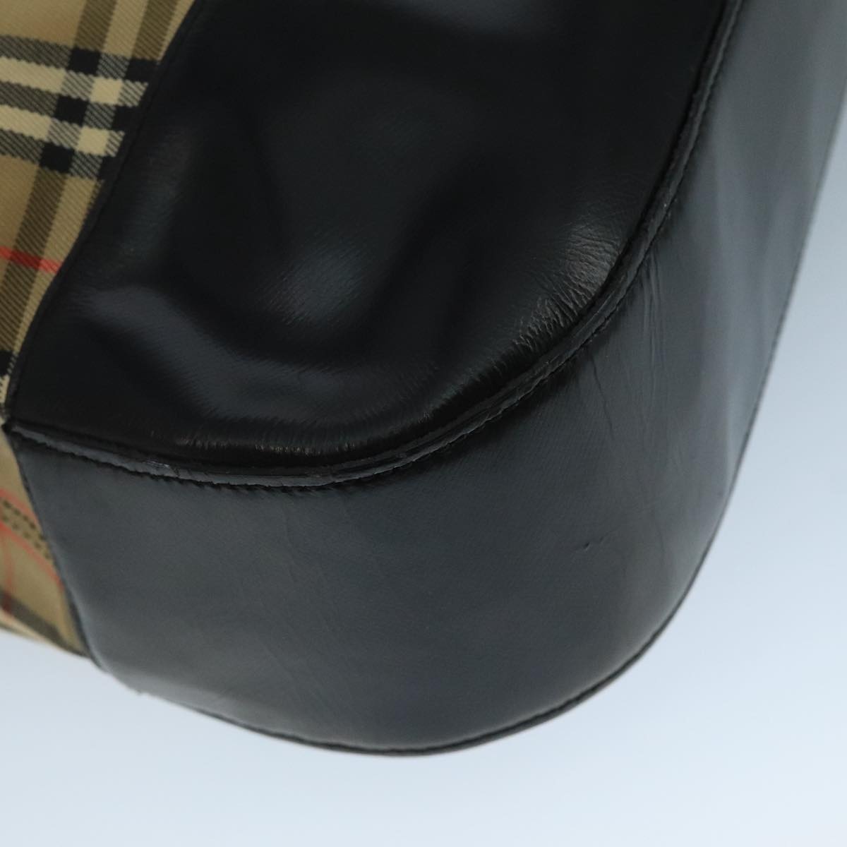 Burberry Nova Check Tote Bag Canvas Leather Beige - 14