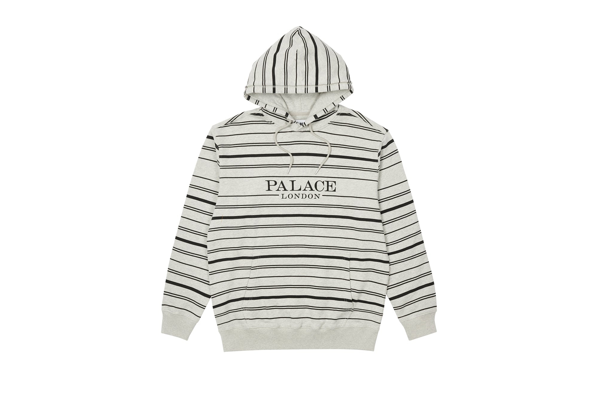 PRINTED STRIPE HOOD GREY MARL - 1