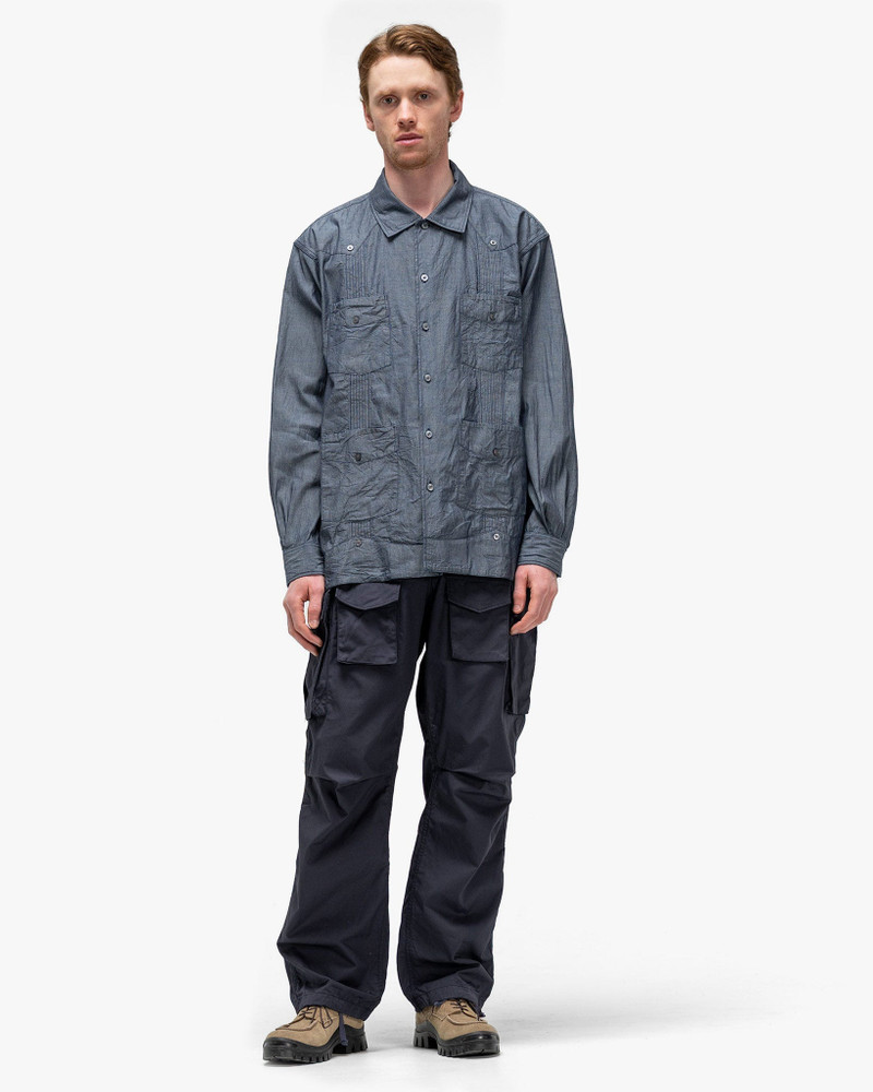 Engineered Garments Guayabera Shirt Cotton Chambray Indigo outlook