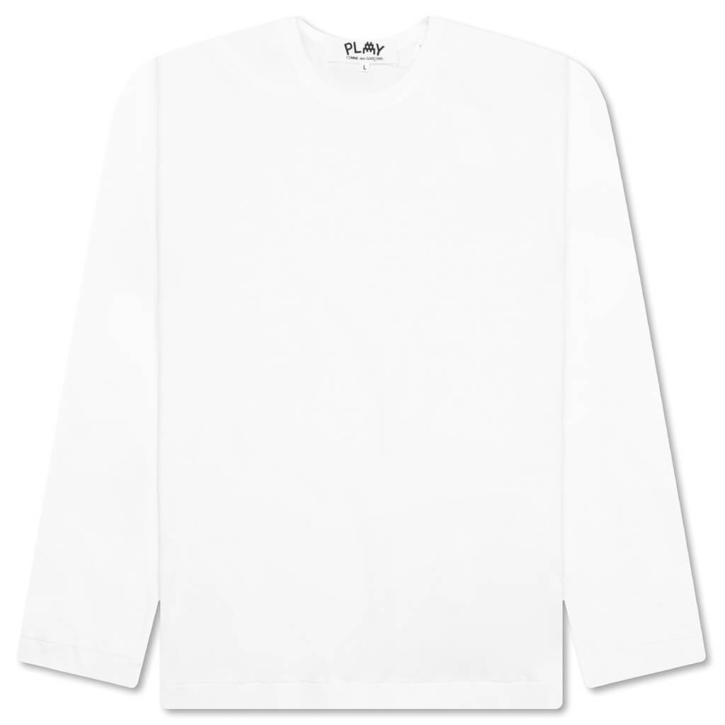 COMME DES GARCONS PLAY X THE ARTIST INVADER L/S TEE - WHITE - 1